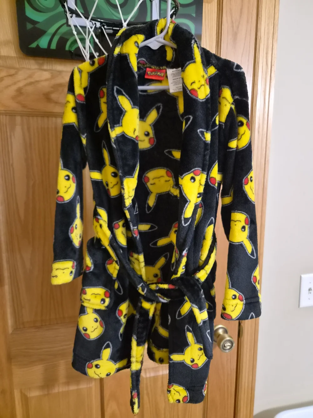 Pokemon Black & Yellow Pikachu Fleece Robe for Kids
